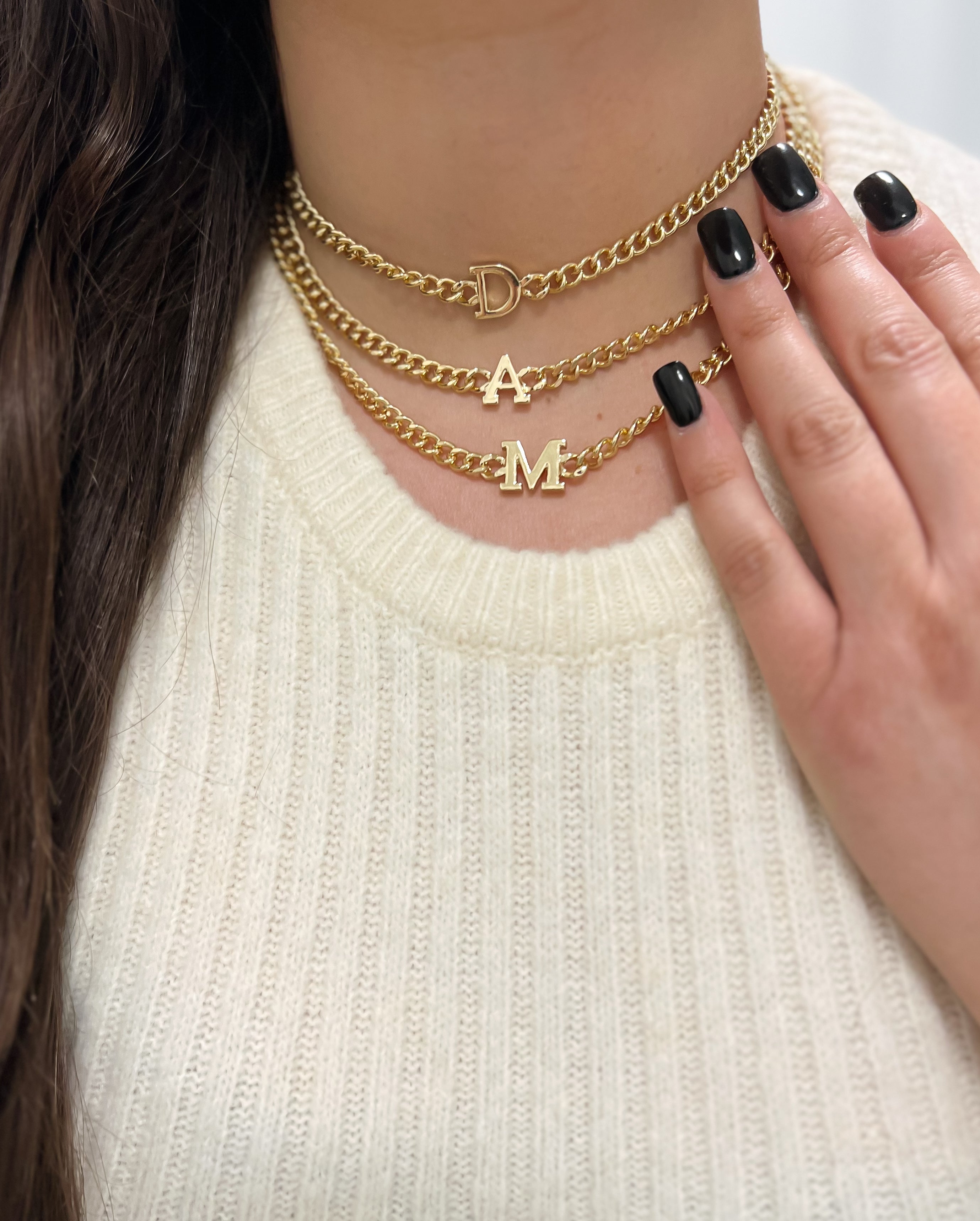 Cuban Link Initial Necklace