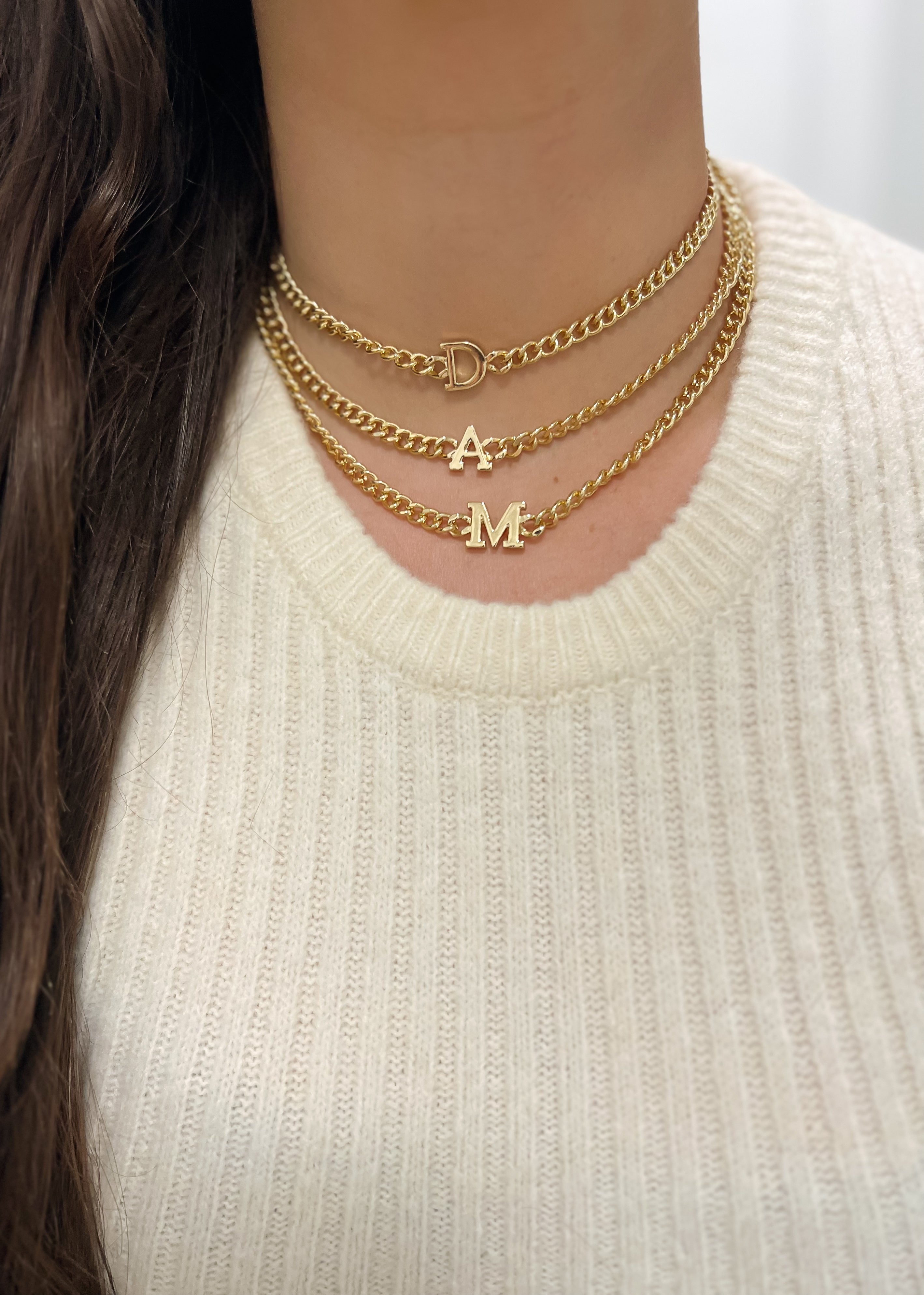 Cuban Link Initial Necklace