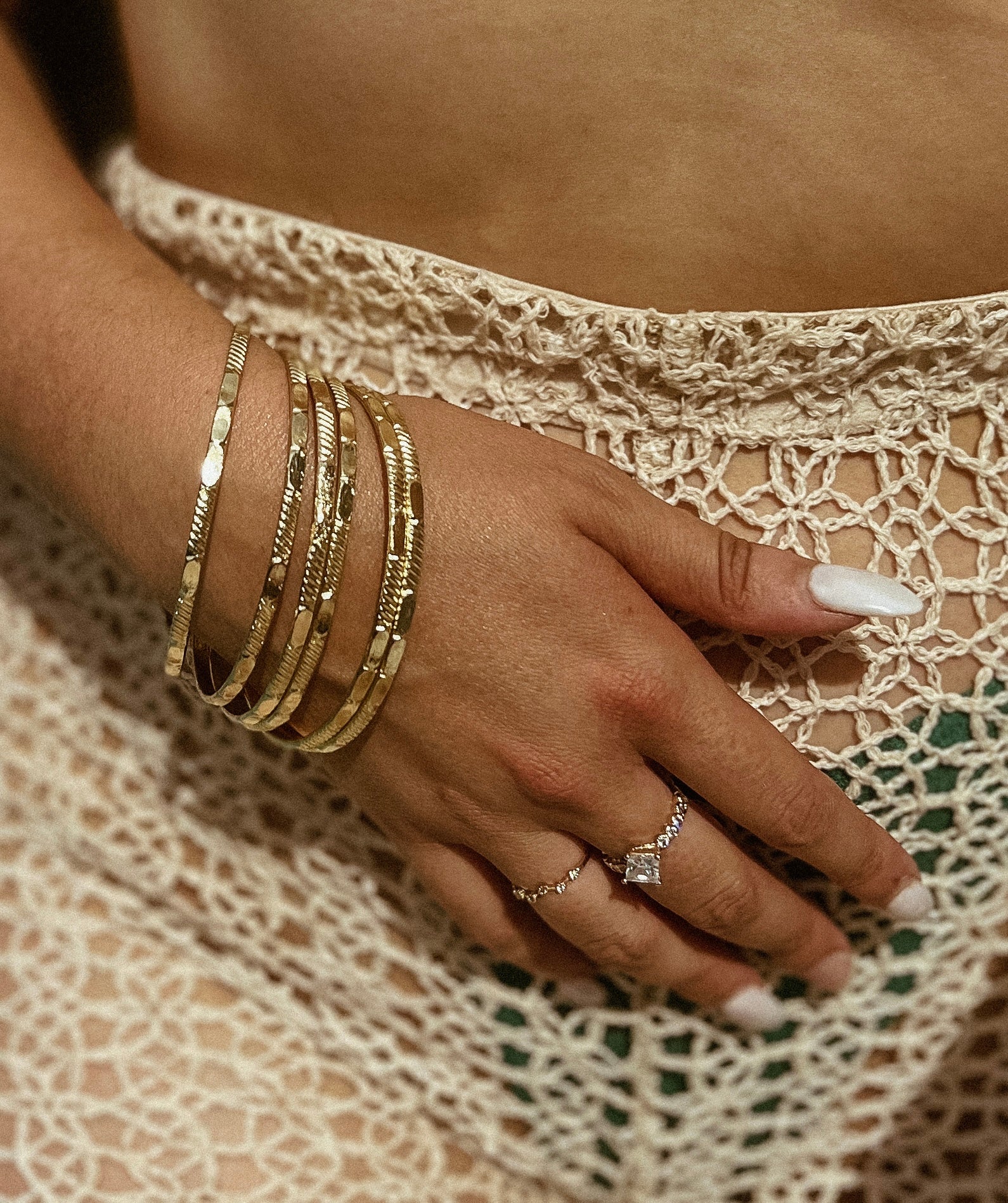 Hammered Goddess Bangles