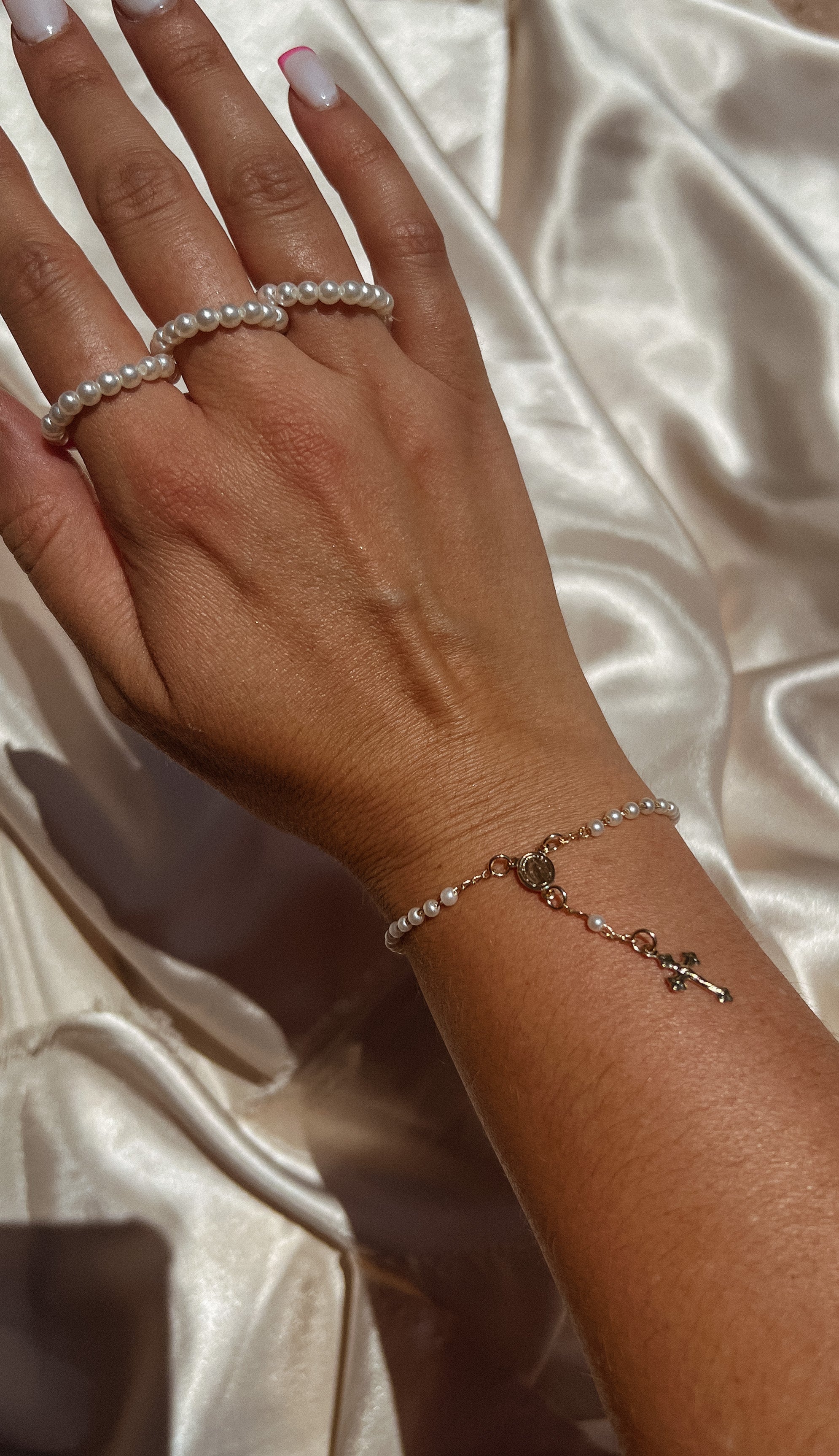 Pearl Rosary Bracelet
