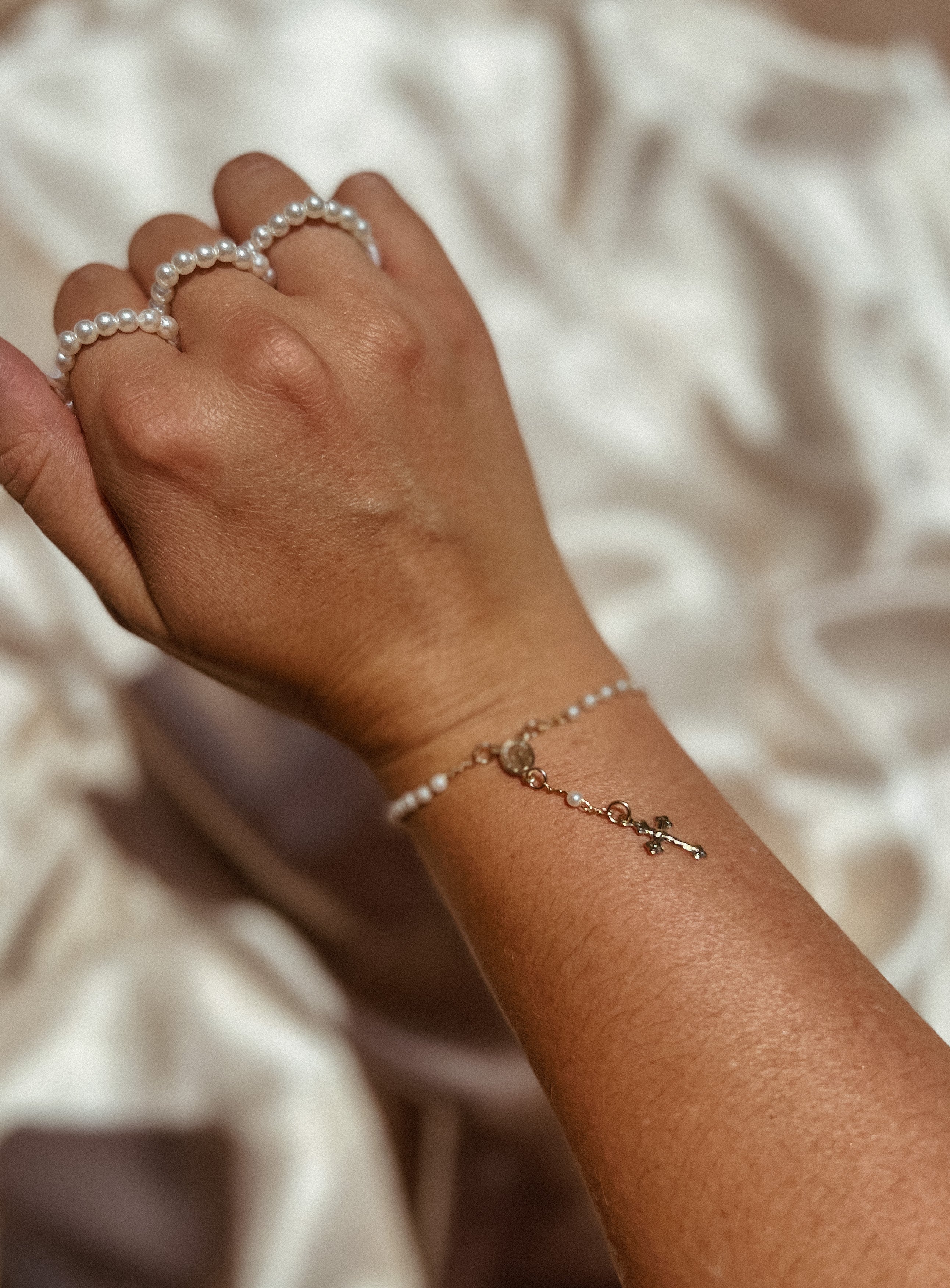 Pearl Rosary Bracelet