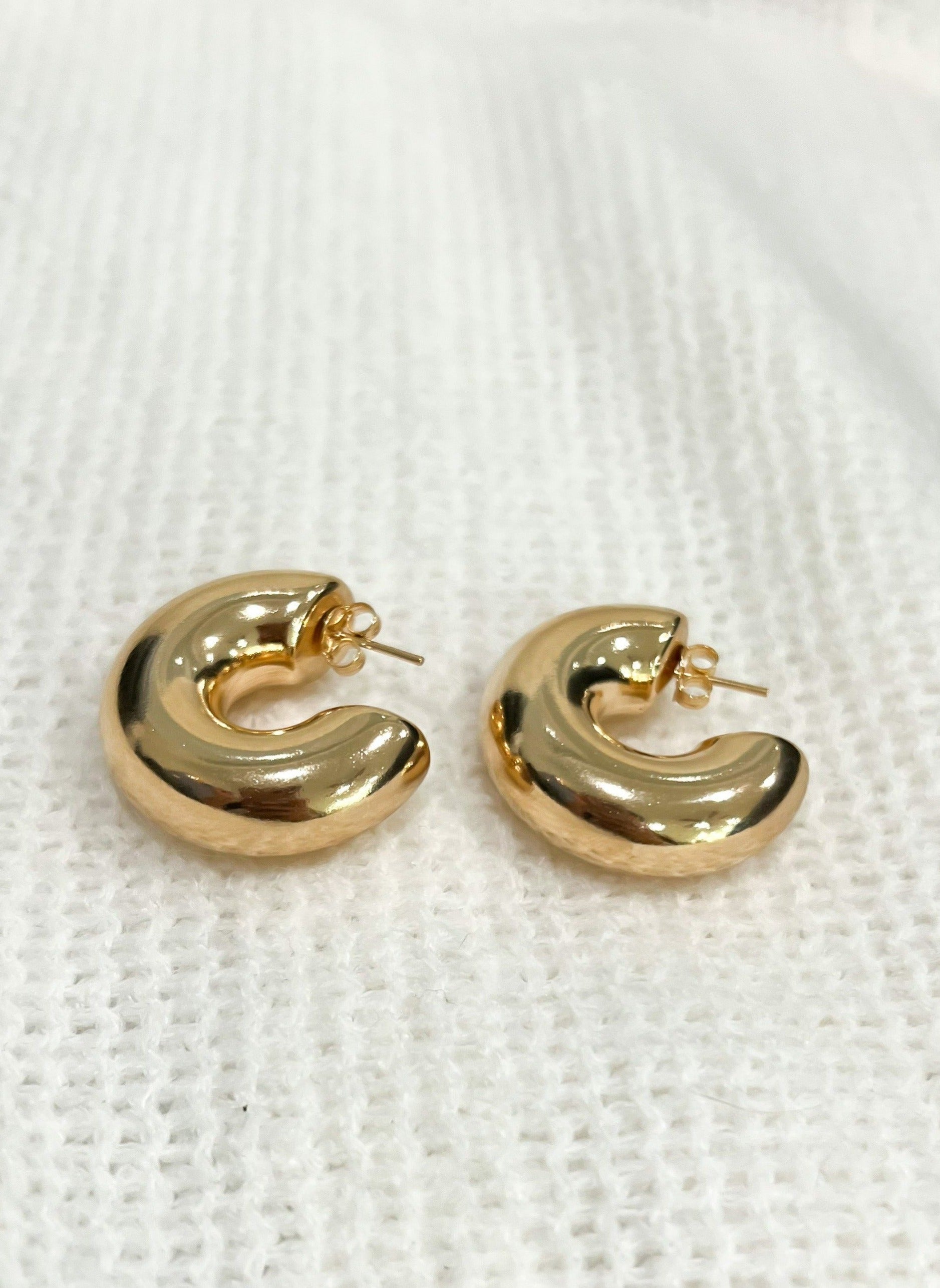 Chunky gold filled everyday hoops