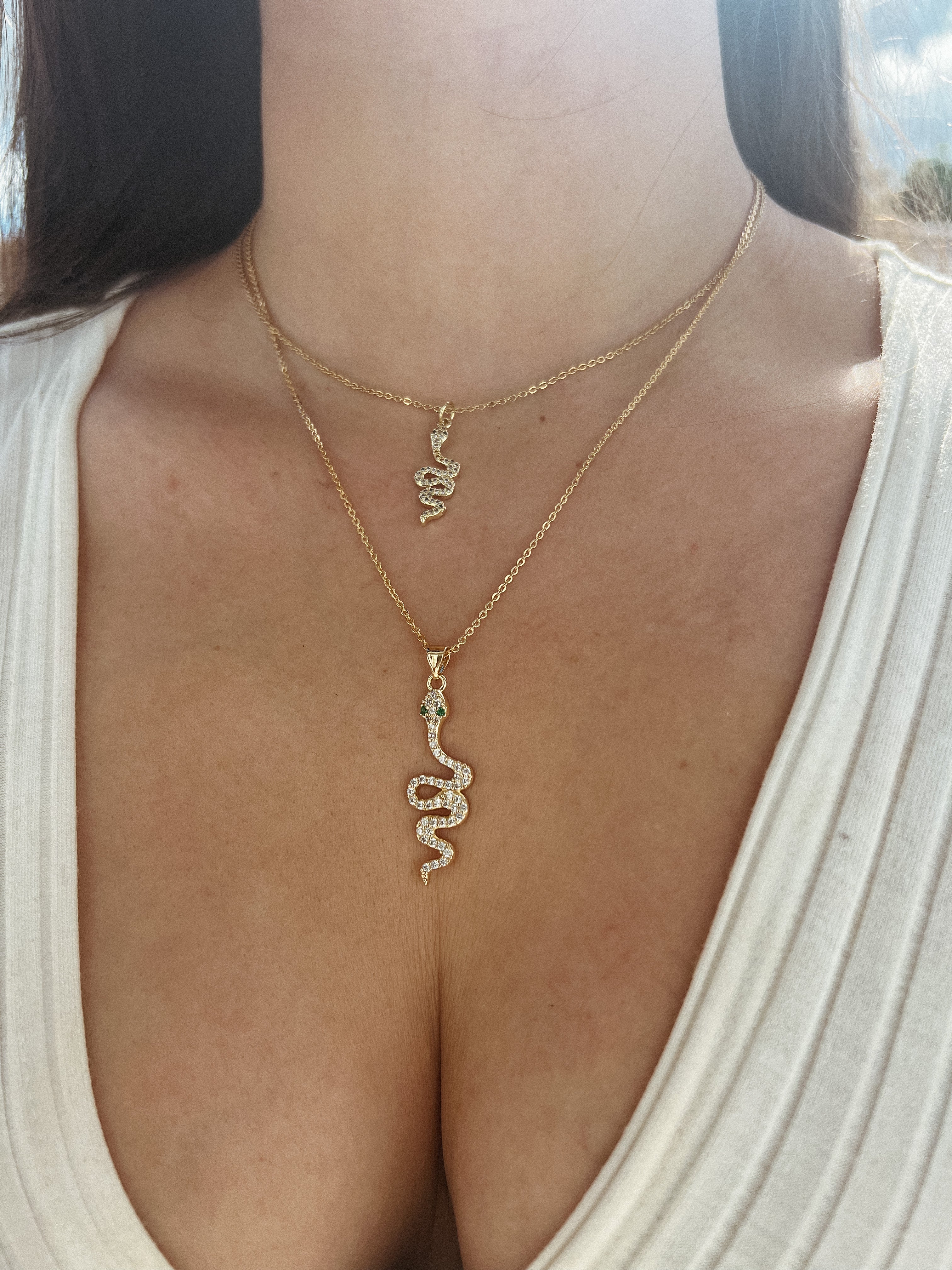 Gold snake necklace 